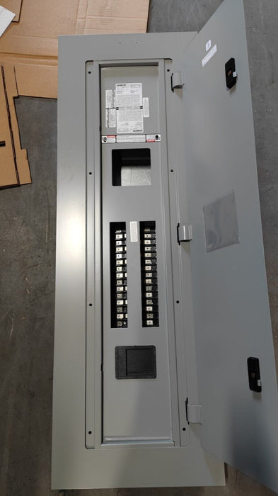 PANELBOARD SIEMENS, 400 AMP, 240V / 120V, MLO, 1PH/3W, 30Sp, SINGLE PHASE, Box + Cover, 62 Inch, P1A30MC400AT