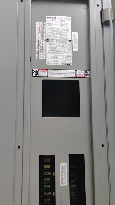 PANELBOARD SIEMENS, 400 AMP, 480Y/277V, MLO, 3PH/4W, 54Sp, Enclosure + Cover, 74 Inch, P1E54MC400AT
