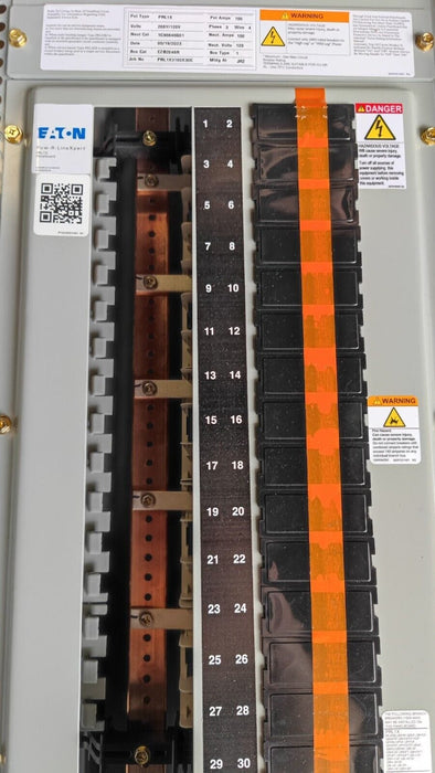 Panelboard EATON PRL1x, 100 AMP, 208Y/120V, 3PH/4W, 30Sp, NEMA 3R, 48 Inch, PRL1X3100X30C