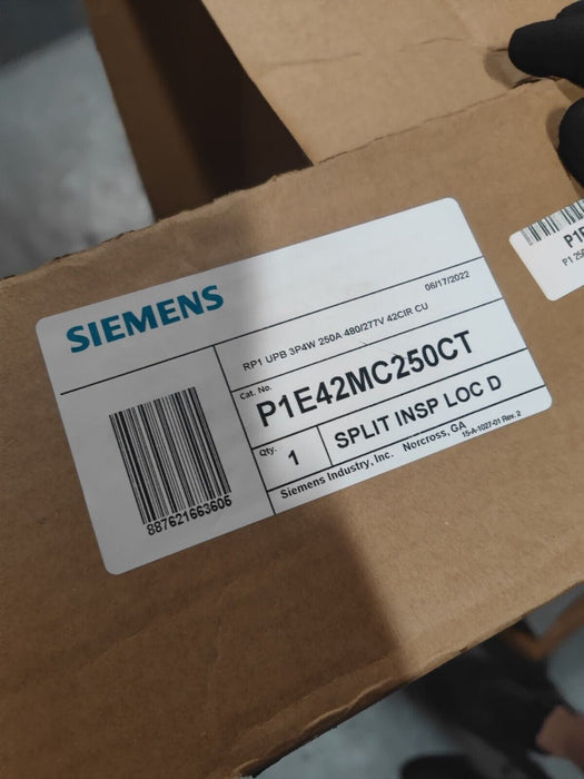 PANELBOARD SIEMENS, 250 AMP, 480Y / 277V, MLO, 3PH/4W, 42Sp, Box + Cover NEMA 1, 44 Inch, P1E42MC250AT
