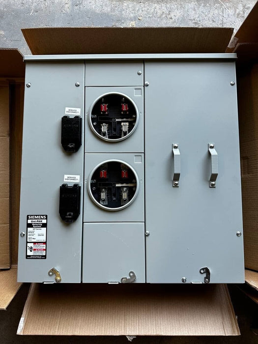 Meter Box Siemens WP4212, 400A, 4-Jaw, 225A per Position, 2-Ring Type Cover