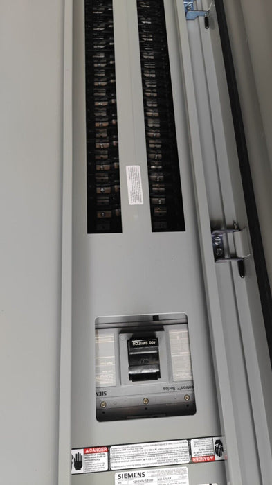 PANELBOARD SIEMENS, 400 AMP, 240/120V, MLO (w/ USED MAIN Breaker), 1PH/3W, 54Sp, NEMA 3R Outdoor Enclosure, 74 Inch, P1A54MC400AT