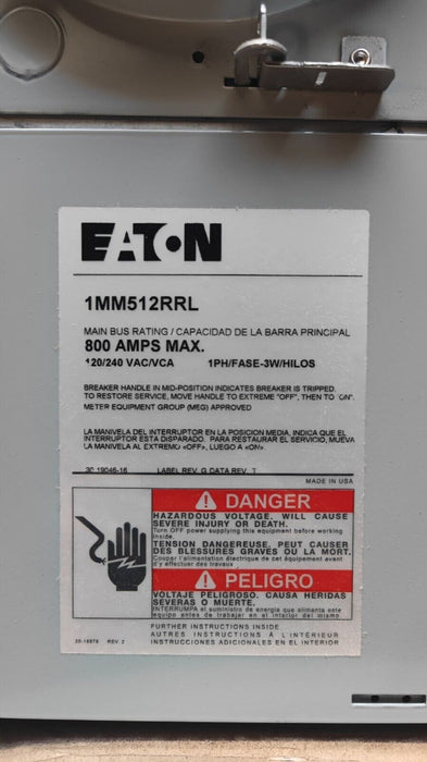 Meter Box EATON 1MM512RRL, 800A, 125A per socket, 5 Sockets, NEMA 3R (Indoor/Outdoor)