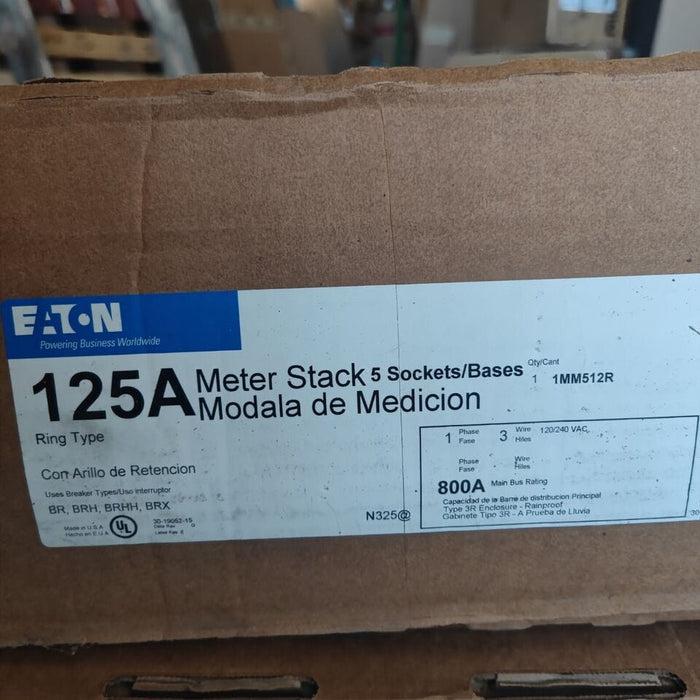 Meter Box EATON 1MM512R, 800A, 125A per socket, 5 Sockets, NEMA 3R (Indoor/Outdoor)