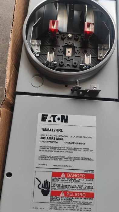 Meter Box EATON 1MM412RRL, 800A, 4-Gang, 125A Per Socket, 1-Phase