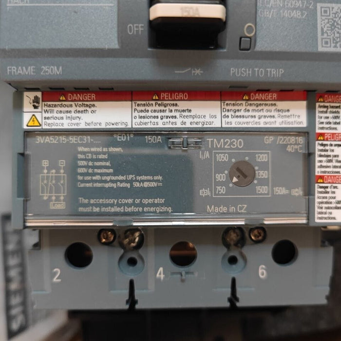 Main Breaker Kit Siemens MBKVAM3150A, 150A, 3-Phase