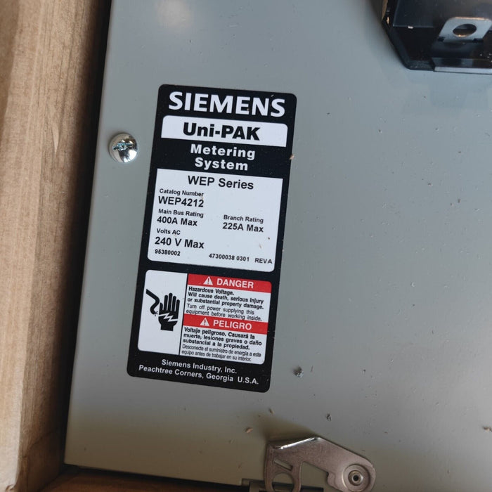 Meter Box SIEMENS WEP4212, 400A 4-Jaw 200A per Position, 2-Ring Type Cover