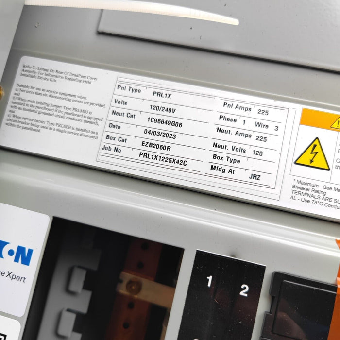 PANELBOARD EATON PRL1x, 225 AMP, 240V/120V, 1PH/3W, 42Sp, NEMA 3R, 60 Inch, PRL1X1225X42C